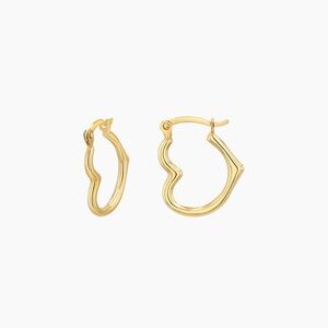 Baby Gold Heart Hoop Earrings